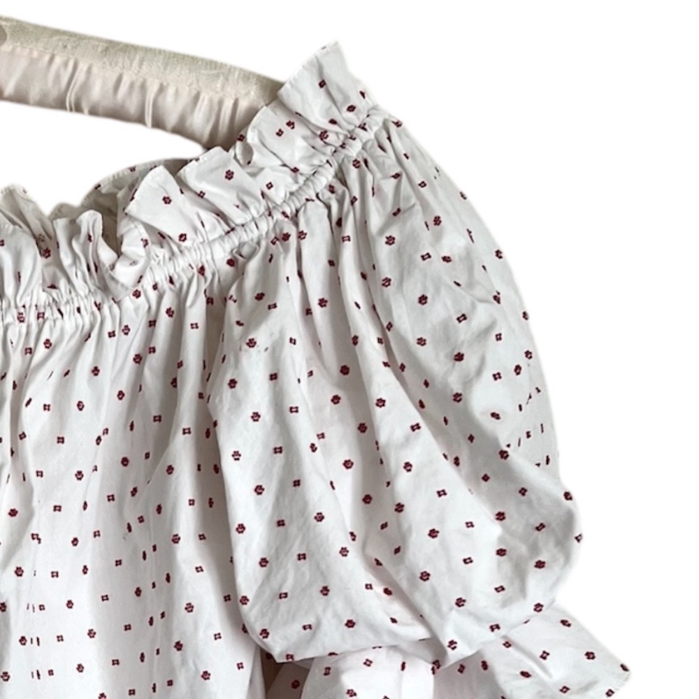 Caroline Constas Gia Ruffled Red Dot Top Intermix - Picture 3 of 11